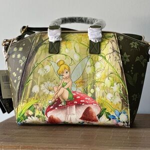 Loungefly Disney Peter Pan Tinker Bell Mushroom Satchel Bag